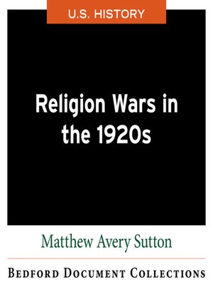 cover image of Religion Wars in the 1920s-U.S.